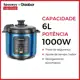 Panela de Pressão Elétrica 6L Gaabor Multifuncional 1000W 8 Funções em oferta
