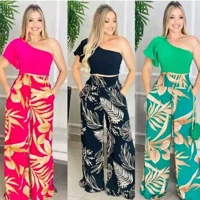 Imagem da promoção Calça Feminina Pantalona Estampada Duna Elástico Na Cintura Con Bolso Na Frente
