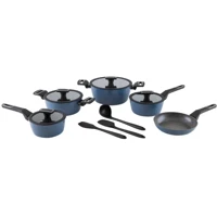 Imagem da promoção Jogo de Panelas Brinox Ceramic Life de Alumínio Azul 8 Peças Carbon