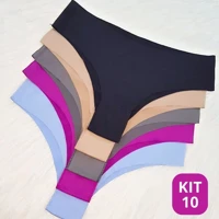 Imagem da promoção Kit 10 Calcinhas Sem Costura Cortada a Laser Tanga Não Marca - Tanga Roma Ads