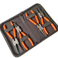 Imagem da promoção Kit Jogo 4 Alicate Para Anéis de Retenção Pressão Interno Externo Curvo e Reto Extrator Anel 7 Pol
