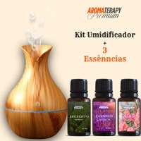 Imagem da promoção Umidificador De Ar + 3 Essências Hidrossolúvel | Difusor Modelo Vaso 200ml | Essências 20ml