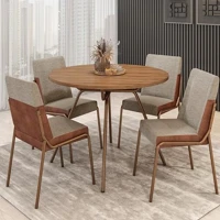 Imagem da promoção Conjunto Sala de Jantar 4 Cadeiras Verona Carraro Freijó Areia Rosê