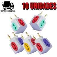 Imagem da promoção Adaptador de Tomada Cubo Colorido 4 Entradas Bivolt Universal 10A e 20A