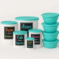 Imagem da promoção Kit Completo com 9 Potes | 5 Potes de Mantimentos + 4 Bowls de 1 Litro | Ideal para Cozinha