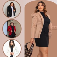 Imagem da promoção Blazer Feminino Manga Princess Trabalho Sair Social Luxo moda feminina blogueira Luxo barato