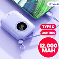 Imagem da promoção Carrega super rápido power bank de 12.000 mAh com USB universal?, compacto, portátil e com exibidor