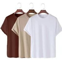 Imagem da promoção Kit 3 Camisetas Básicas Streetwear Camisa T-Shirt Masculina Slim Promoção Algodão