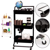 Imagem da promoção Carrinho Organizador Multiuso Com Rodinhas Manicure Banheiro Lavanderia 3 Prateleiras