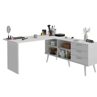 Imagem da promoção Escrivaninha Penteadeira de Canto 3 Gavetas Branco Madesa