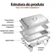 Rechaud Profissional Inox 12L com 1, 2 ou 3 Divisórias para Buffet Profissional Inox12l Com DivisóRi em oferta