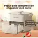 Forma de Gelo Caixa de Gelo Dispenser De Gelo 48 Cubos Com Gaveta Botão Solta Gelo E Pegador Luxo Pu em oferta