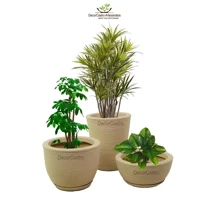 Imagem da promoção Kit 3 Vasos Decorativos Marmorizados, Coluna Redonda, para Jardim e Casa