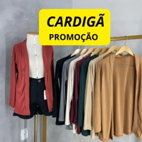 Imagem da promoção Cardigan Feminino Canelado de Malha Casaco Cardigã Kimono Moda Inverno com Manga Longa Estilo Tricot