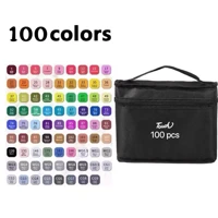 Imagem da promoção 100/120/168/204/262 conjunto de canetas aquarela marcador de duas cabeças cor à base de óleo de seca