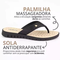 Imagem da promoção Pares Chinelo Feminino Tamanco Ortopedica Tratorada Confortavel Massageadora Caramelo/Preto