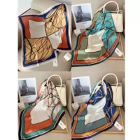 Imagem da promoção 12unidades 90 X 90CM Lenço Flor Estampado Cetim Bandana Lenço Top Moda Feminina Echarpe Faixa De Cab