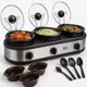 Rechaud Elétrico Triplo Buffet Richo Panela Ceramica Cozinha Lento Banho Maria Inox 127v 220v em oferta
