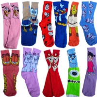 Imagem da promoção kit 3 Pares de Meias Divertidas Cano Longo Algodão Desenhos e Personagens Unissex