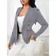 Blazer Feminino Casaco feminino Gola de Lapela. em oferta