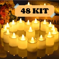 Imagem da promoção Kit 48 Vela Led Eletrônica Amarela Linda Decorativa Com Baterias/Festa/Casamento/Decoração