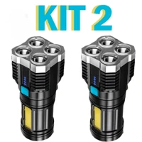 Imagem da promoção Kit 2 Lanterna Tatica Recarregavel Mais Forte Do Mundo Sitio Led