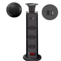 Imagem da promoção Torre de Tomada Multiplug Retrátil 3 Tomadas e USB+USB-C Embutir