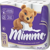 Imagem da promoção Papel Higiênico Folha Dupla 30m Leve 12 Pague 11 Rolos - Mimmo