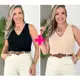 Kit 2 Blusas Feminina Regata Alça Larga Elegante Air Flow Social Blusa Blusinha em oferta