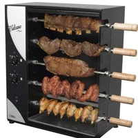 Imagem da promoção Churrasqueira a Gás Apartamento Rotativa Com 5 Espetos Giratórios Arke Assador Bivolt GLP