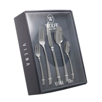 Imagem da promoção Faqueiro 20, 25, 30, 35, 48 ou 54 peças de aço inox prateado com Gift Box Viena Wolff