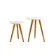 Mesa Redonda De Canto Apoio e Lateral Retro Pe Palito - KELAN em oferta