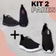 Kit 2 Tênis Meia Feminino Calce Fácil Botinha Ortopédico Esportivo Sneaker Slip On Casual confortáve em oferta