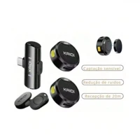 Imagem da promoção Microfone de Lapela Sem Fio KAIDI KMF4-C – Tipo-C, Maginético