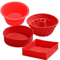Imagem da promoção Kit 4 Formas de bolo Em Silicone para Airfryer Antiaderente Flor Utensílios De Cozinha