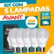 Kit 5 Lâmpadas LED Bulbo 9W/12W/15W Para Comércio E-27 Bivolt 3000K/6500K Luz Quente/Fria Avant em oferta