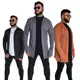 Blazer Cardigan Masculino Manga Longa Assimétrico Ribana Premium inverno 2025 em oferta