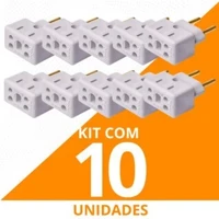 Imagem da promoção Adaptador de Tomada Kit C/10 Benjamin 10A/20A Pino Maciço Bob Resistente