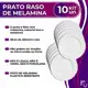 Kit 10 Pratos Raso Redondo Branco de Melamina 28cm Leve Resistente - Bestfer em oferta