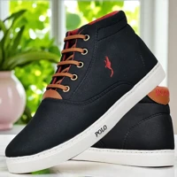 Imagem da promoção Botinha Tenis Masculino Preto Casual Leve em lona Polo Blu do 37 ao 46