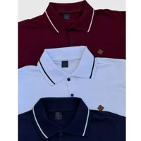Imagem da promoção Kit 3 Camiseta Gola Polo Masculina 100% Algodão Cores Basicas Coloridas Camisa Para Homem