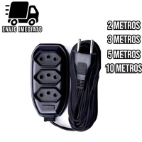 Imagem da promoção Extensão Elétrica Bivolt com 3 Tomadas 110v 220v Alexa Compacta 2 3 5 e 10 Metros