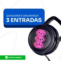 Imagem da promoção Extensão Retrátil 3/5 metros Redonda 110/220v Bivolt 10A - Colorida