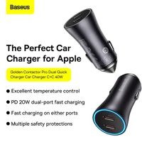 Imagem da promoção Baseus 40W Carro Carregador Duplo PD Rápido Carregamento USB C Suporte Carga Rápida 3.0 FCP AFC