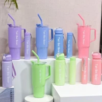 Imagem da promoção Kit 3 Garrafas Squeeze Motivacionais Garrafa Água Academia Com 1.2L e 800ml e 300ml