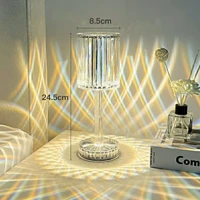 Imagem da promoção Luminária De Mesa Cristal Diamante Abajur de Cabeceira 3 Mudança De Cor Criativo Luz LED Acrílica