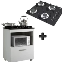 Imagem da promoção Kit BalcÃO Cooktop 1 Porta Br C/FogÃO Cooktop 4 Bocas