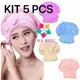 KIT 5 PCS Touca para seca cabelo Mágica Touca de Banho Absorvente Toalha de Microfibra-GUI ANA em oferta