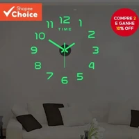 Imagem da promoção Relógio De Parede Luminoso 3D Adesivo DIY Estéreo Digital Para Decoração De Casa E Férias