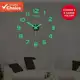 Relógio De Parede Luminoso 3D Adesivo DIY Estéreo Digital Para Decoração De Casa E Férias em oferta